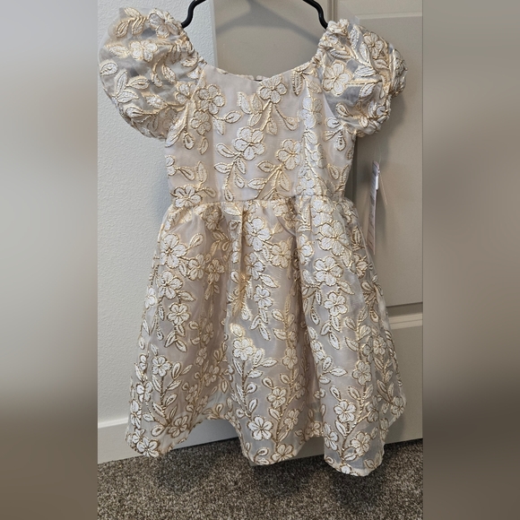 Rare Editions Girls Gold Party Dress Size 5 New With Tags - Picture 1 of 1